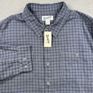 S Duluth Fire Hose Shirt Jacket Men's 3XL Blue Flannel Lined‎ Snap Up Shacket NW